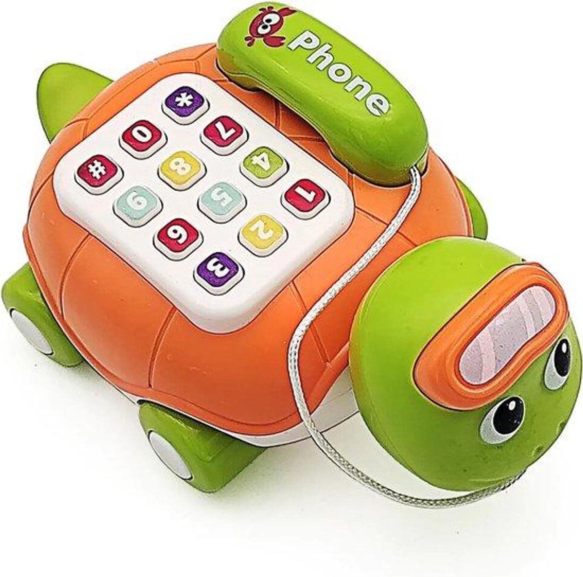 casalora - Speelgoed Telefoon - Kinderspeelgoed - Educatief speelgoed 2 jaar - Motoriekspeelgoed - Leerzaam en leuk - Speelgoed in de vorm van een dier - Voor Jongens en Meisjes - Oranje kleur