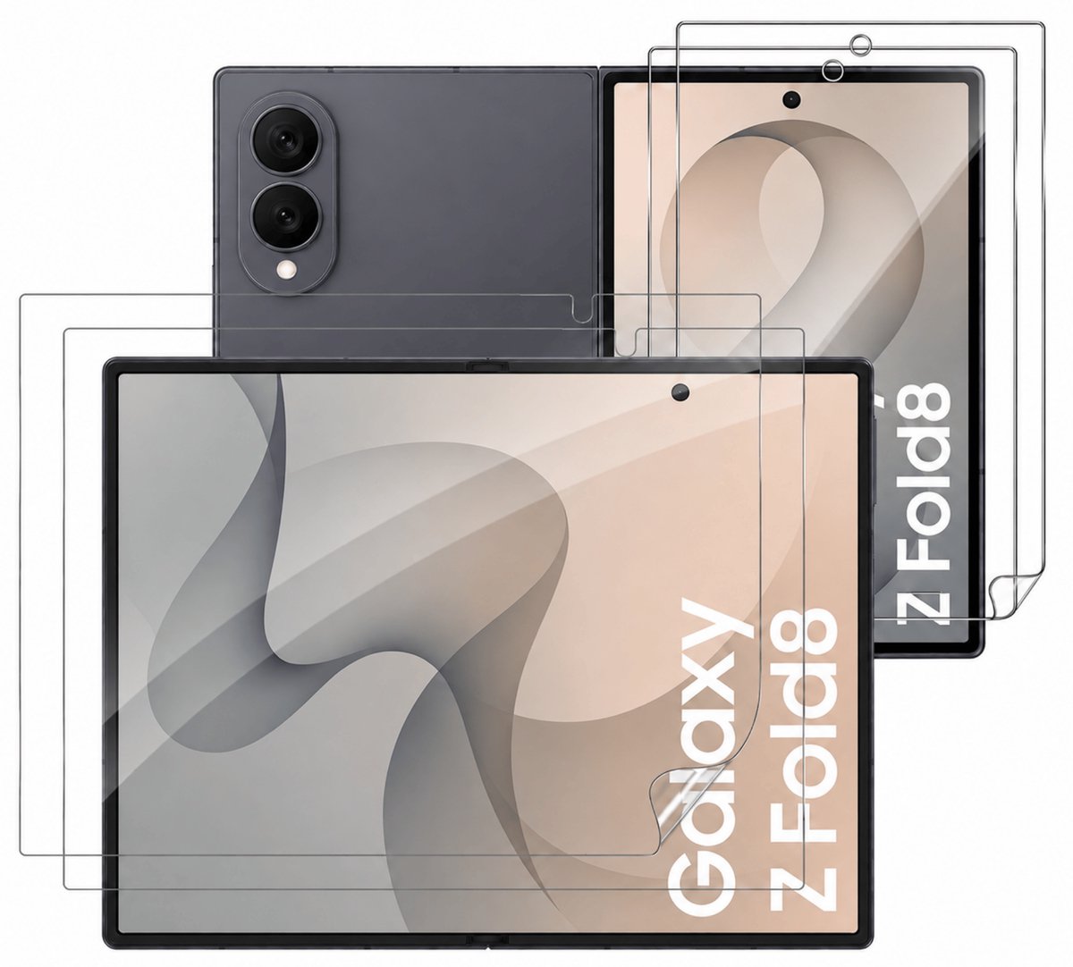 Samsung Galaxy Z Fold 8 - 2 stuks Beschermende kunststoffen Plastic screenprotector transparante plastic schermfolie