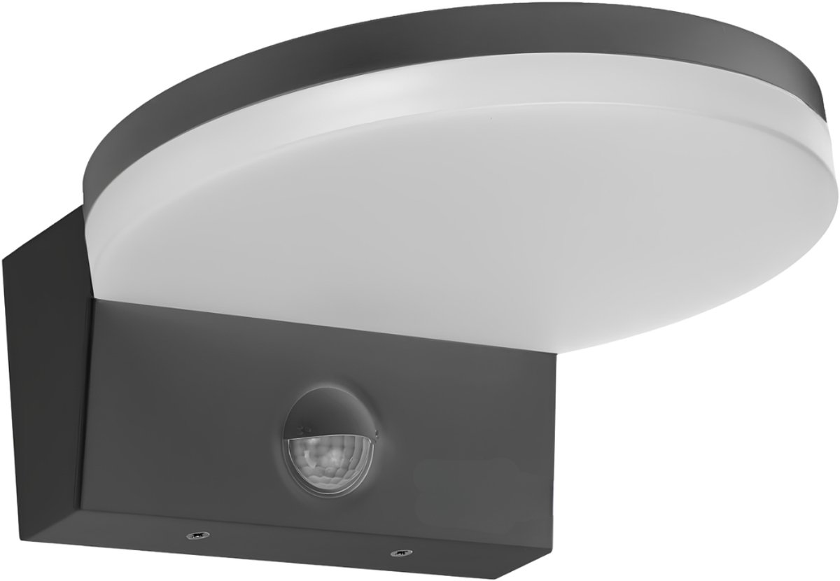 Lìon® Buitenlamp - Buitenlamp met Sensor - Buitenlamp met Bewegingssensor - Grijs - 18cm x 18cm x 7cm