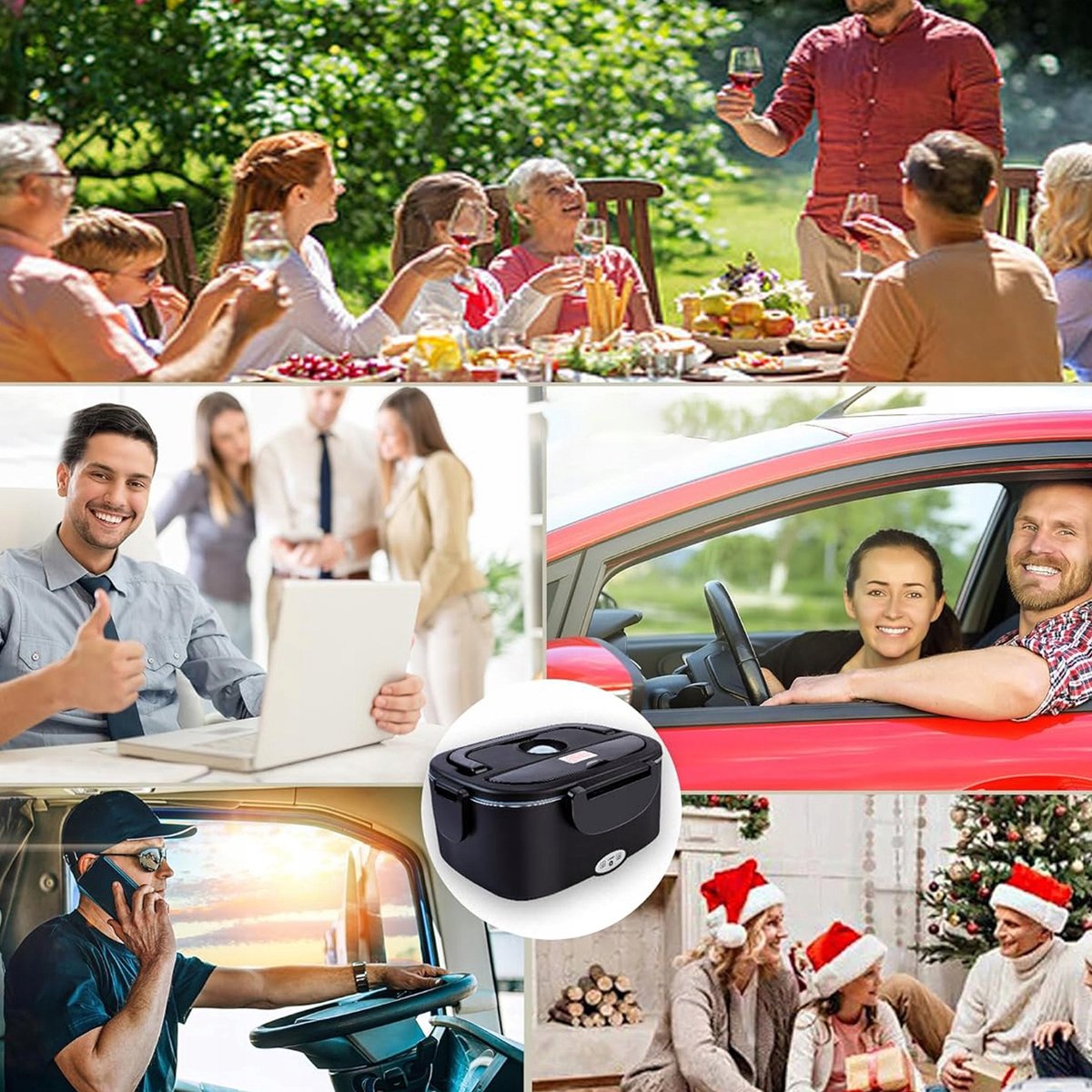 Elektrische Lunchbox - Verwarmde Bento Box - Thermos Lunchbox - Autolunchbox Elektrisch - 1,5L + 0,45L - RVS Binnenbak - Lekvrij Deksel - 12V/24V/220V - met Isolatietas & Bestek - Draagbare Broodtrommel - Voor Auto & Thuis & Kantoor — cadeau in Kookcadeaus - foto 8