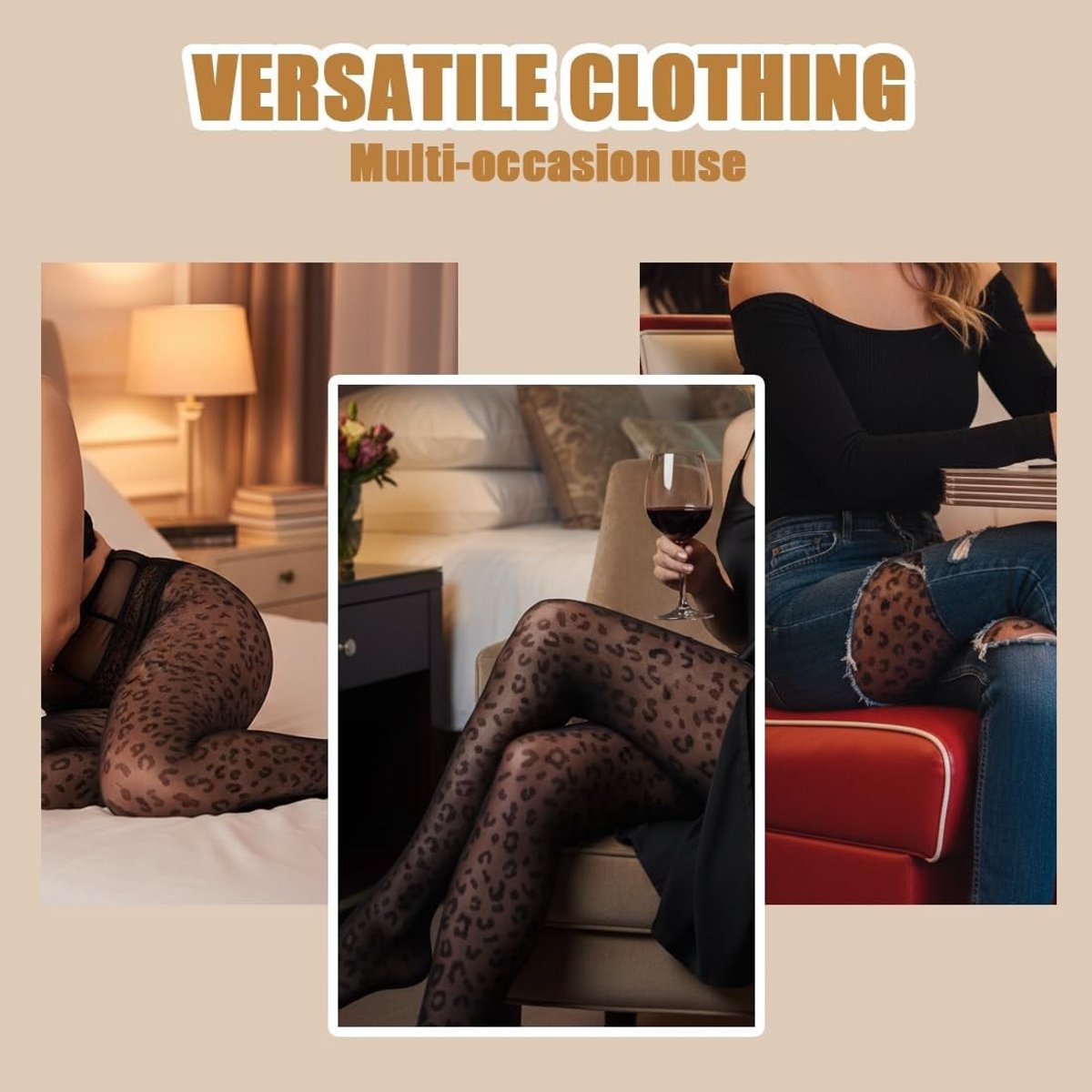 Retro Jacquard Panty met Luipaardpatroon voor Dames - Dunne Zwarte Legging voor Mode en Comfort