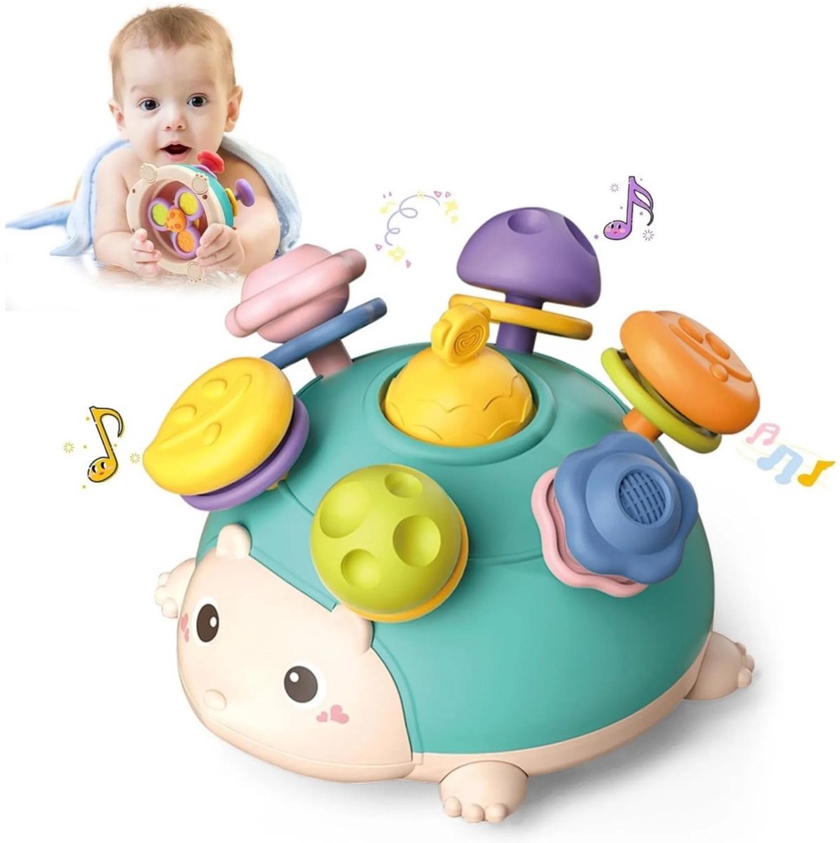 casalora - Baby speelgoed - Sensorisch Speelgoed - Sensueel rammelaar speelgoed voor baby's - Sensorisch Silicone - Montessori Speelgoed - Babyshower Cadeau - Spelen en ontdekken - Blauw