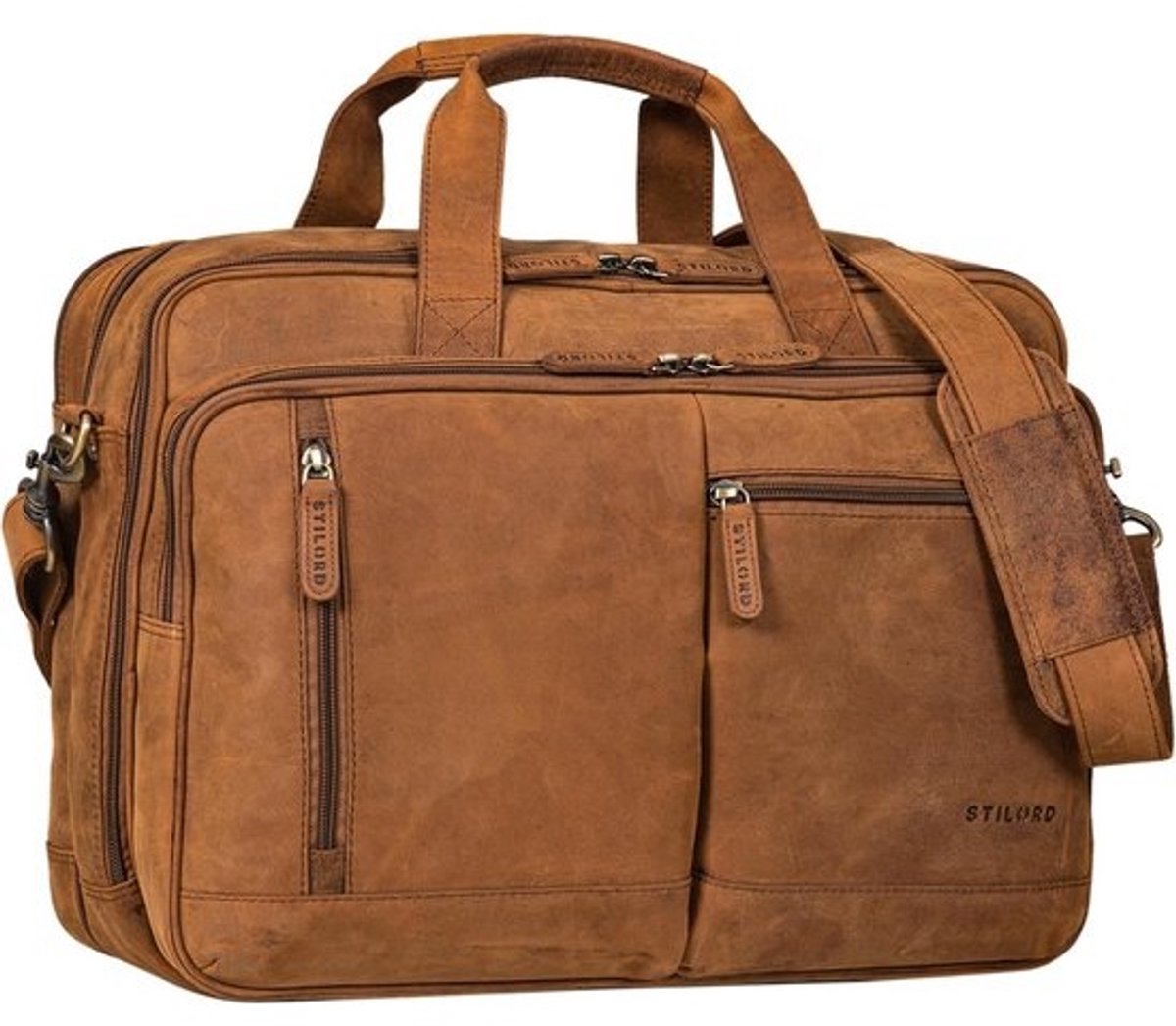 Grote Leren Aktetas XXL voor Heren en Dames - Geschikt voor 17 tot 19 Inch Laptop