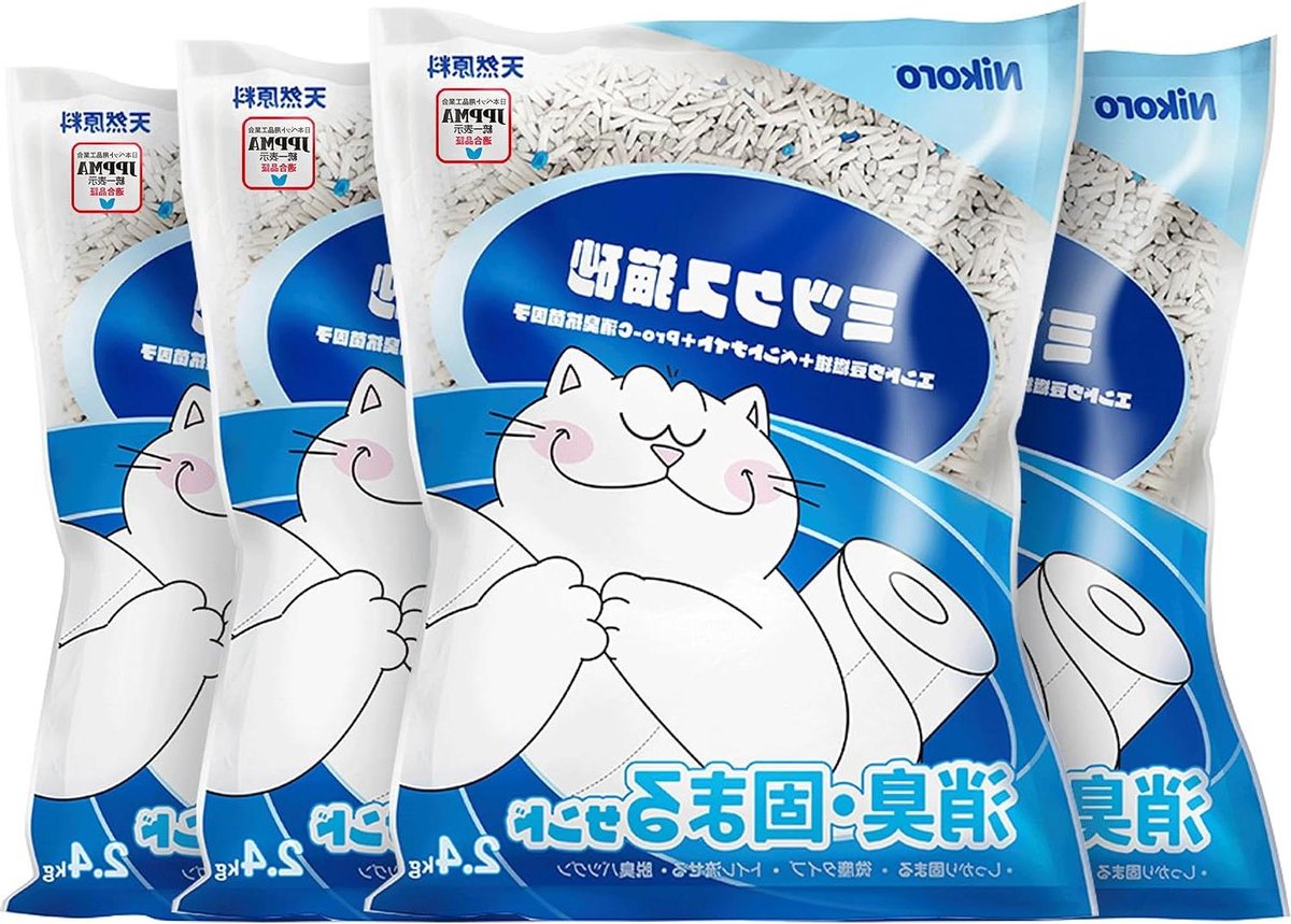 Kattenbakvulling Tofu - Geurparels Absorberend - Hygiëne Kattenbak - Klonterend en Oplosbaar - 9.44 kg - Wit