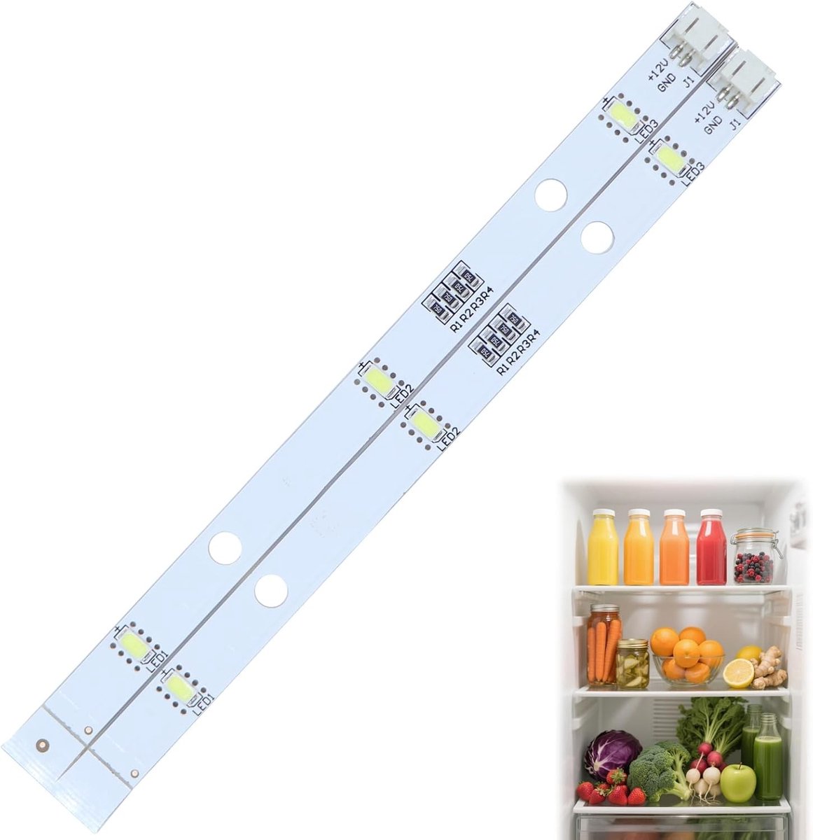 LED Light Bar 2 Stuks voor Vrijstaande Koelkast, Wit Licht, Geschikt voor Koelers en Vriezers