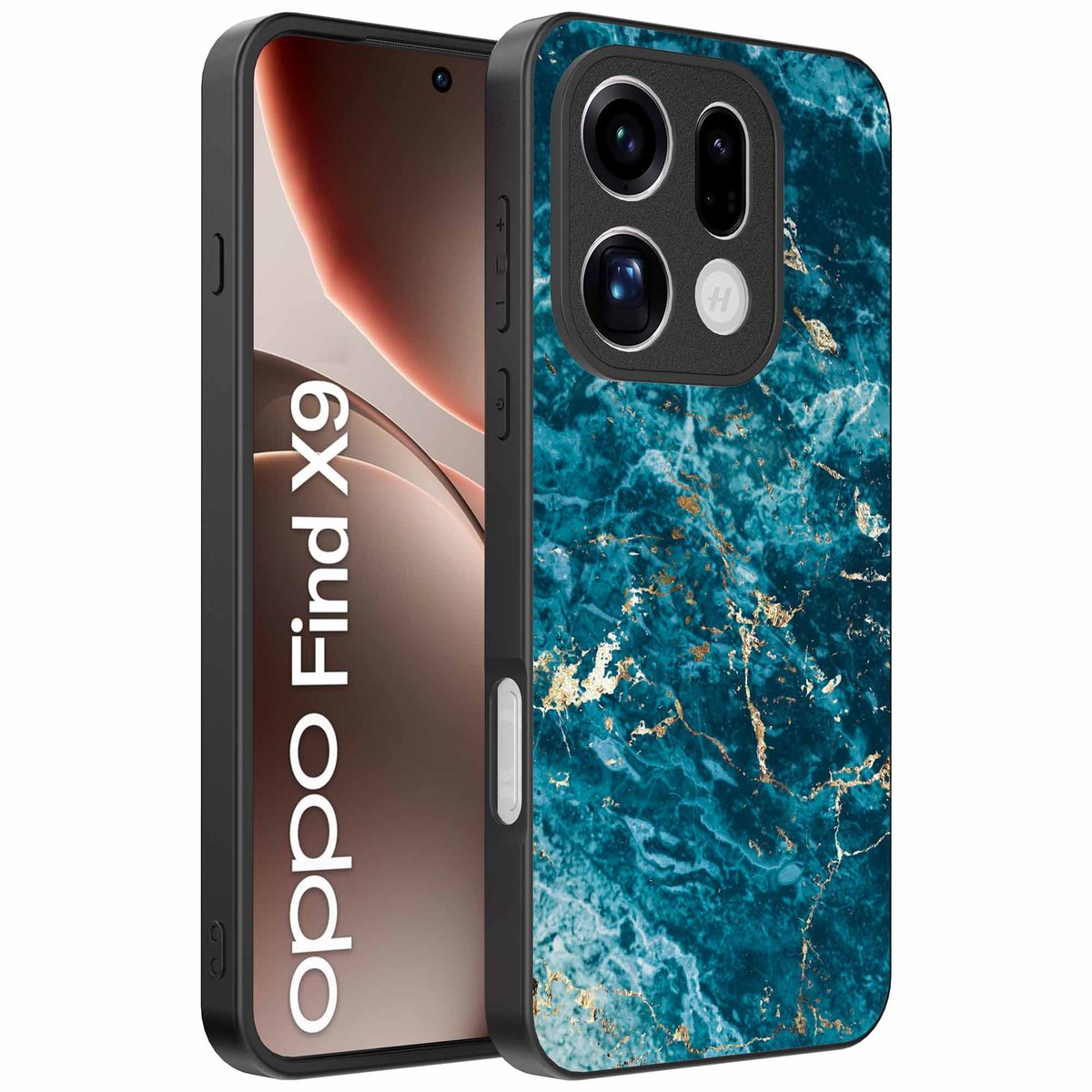 Geschikt voor Oppo Find X9 Telefoonhoesje met marmer opdruk - TPU backcover case blue marble design - Blauw - Smartphonica geschikt voor Oppo Find X9