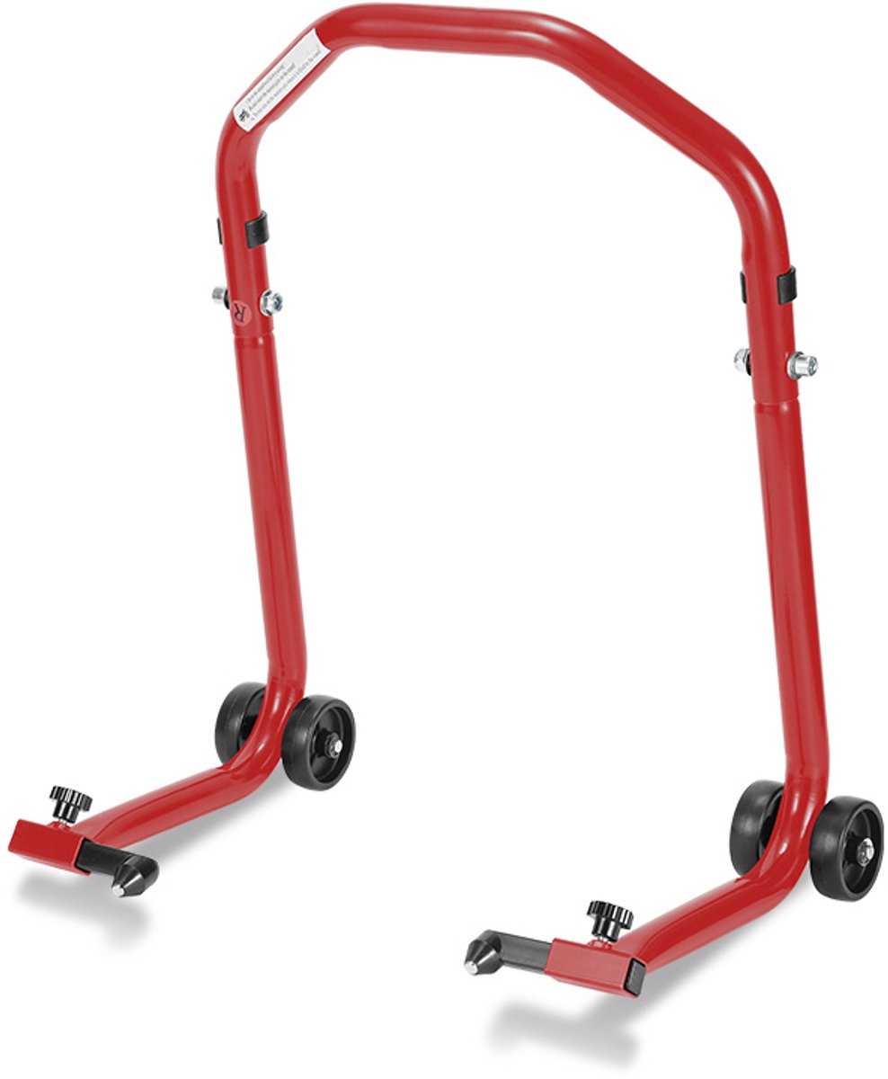 Vigevee Motorfiets Voorstandaard U-vorm - Rood - Gelakt Staal - 65 x 32 x 35 cm - voor Garage, Werkplaats, Parkeren en Onderhoud