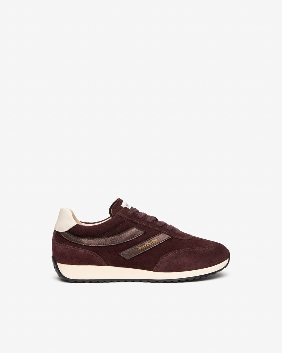 Nero Giardini Sneakers van suède en leer| Kleur bordeaux maat 36