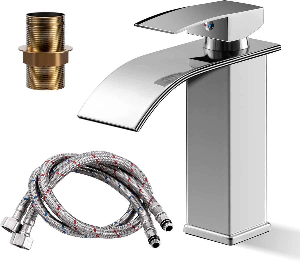 Kraan Badkamer Wastafelkraan Waterval Wastafelkraan Zilver