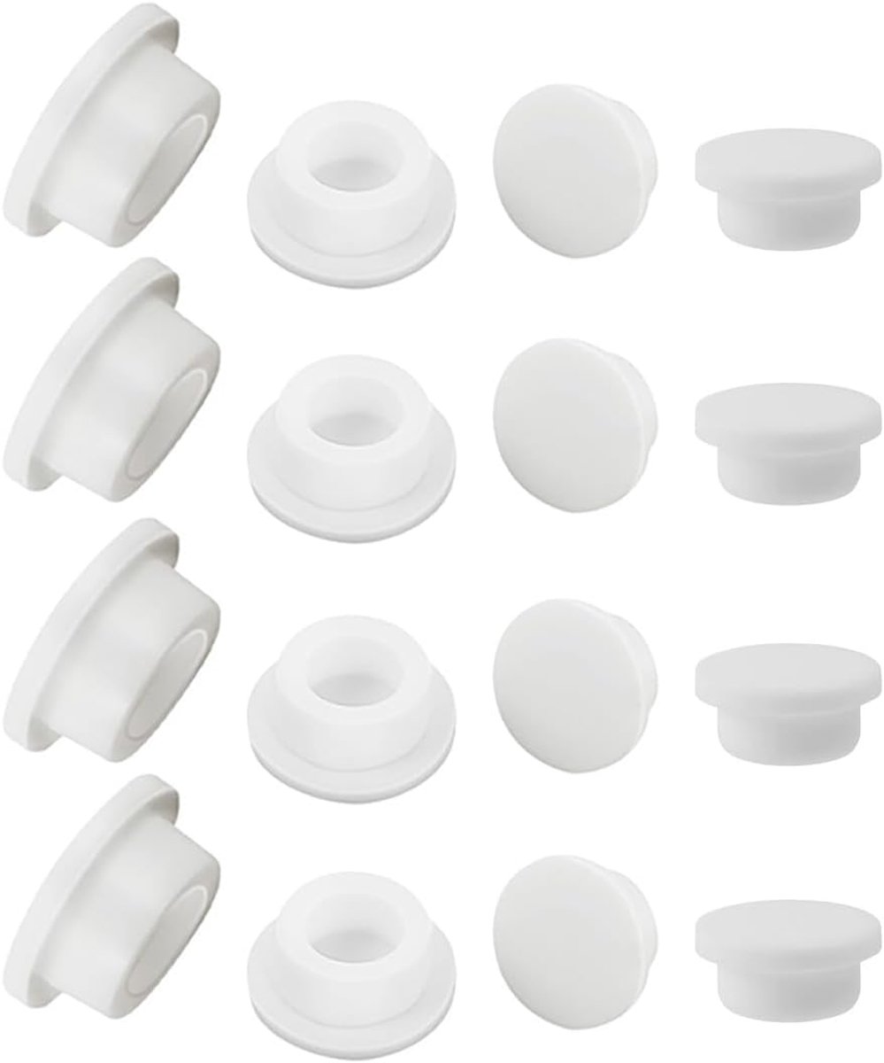 gootsteenhoes voor overloopgat, keuken badkamer gootsteen gat overloopdop, gootsteen trim overloopdeksel inzetstuk in het gat ronde doppen (wit, geschikt gat van 12 mm, 14 mm, 16 mm