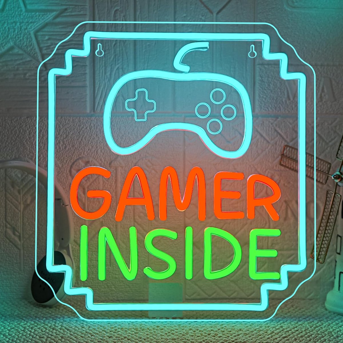Letter Neonbord Kleurrijke Gamer Neonlamp voor Game Room Wanddecoratie Led-bord voor Speelkamer, Gamer Kamer, Slaapkamer, Manhole, Familiekamer, Cadeau voor Tieners en Jongens