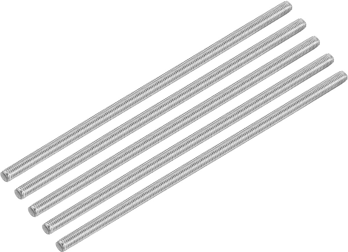 10 stuks schroefdraadstang M5 x 150 mm, volledige schroefdraad, stang 304 roestvrij staal, rechtse schroefdraad, staven voor ankerbouten, klemmen, haken en U-bouten, 0,8 schroefdraadstijging