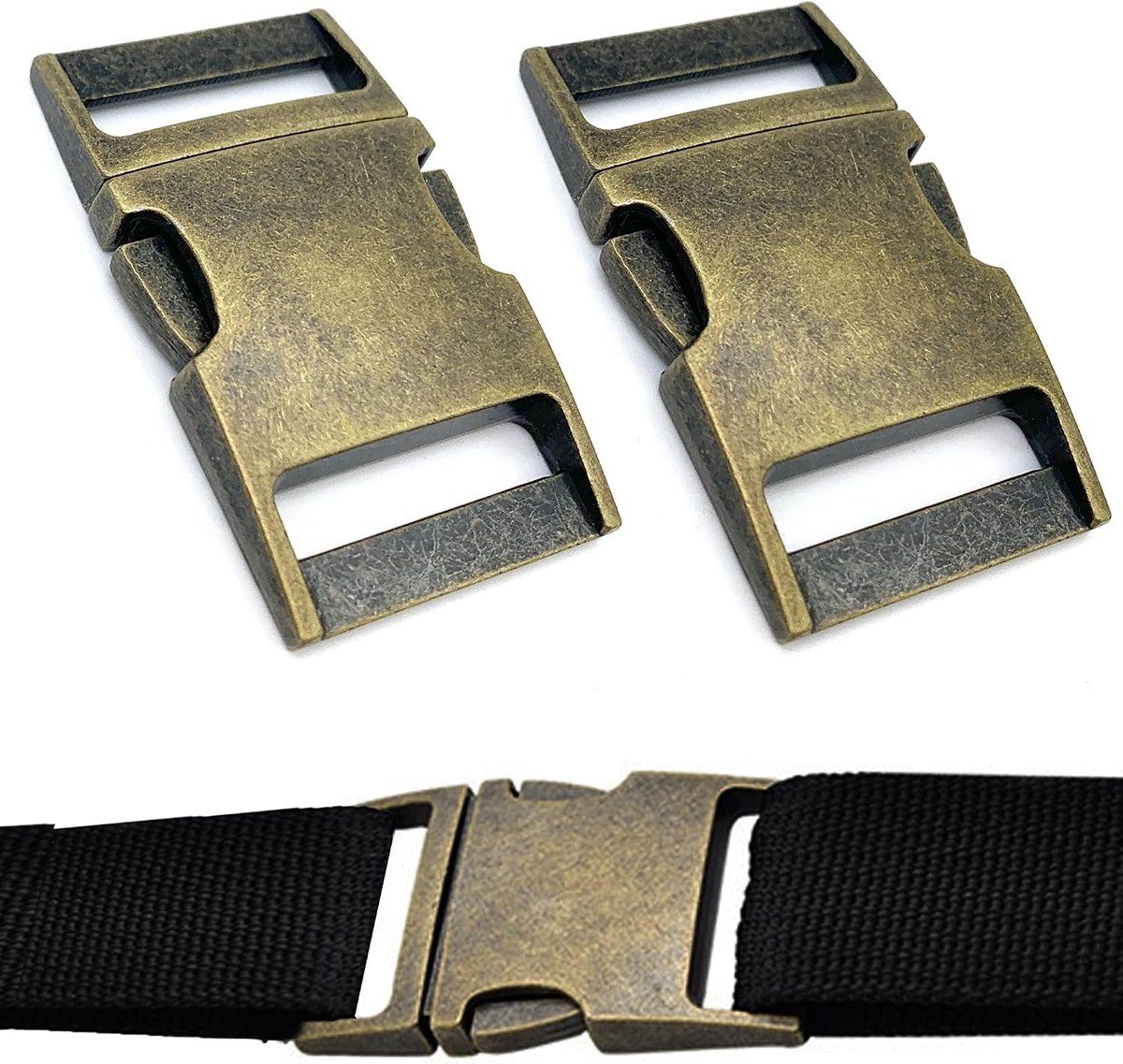 Steeksluiting, kliksluiting van metaal, metalen gesp, reservetasgesp, riemgespsluiting, voor paracord-armband, hondenhalsband, rugzak