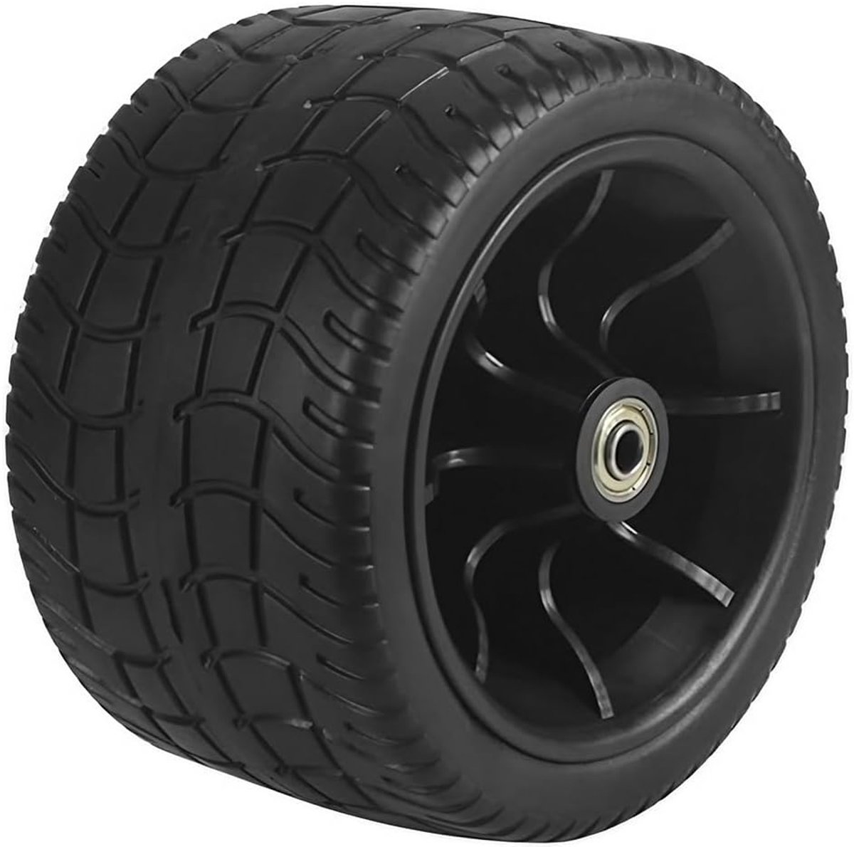165 mm met dubbele kogellagers – reservewiel voor campingwagens, strandkarren en tuintransporters – slagvast kunststof, eenvoudige montage, enkel wiel