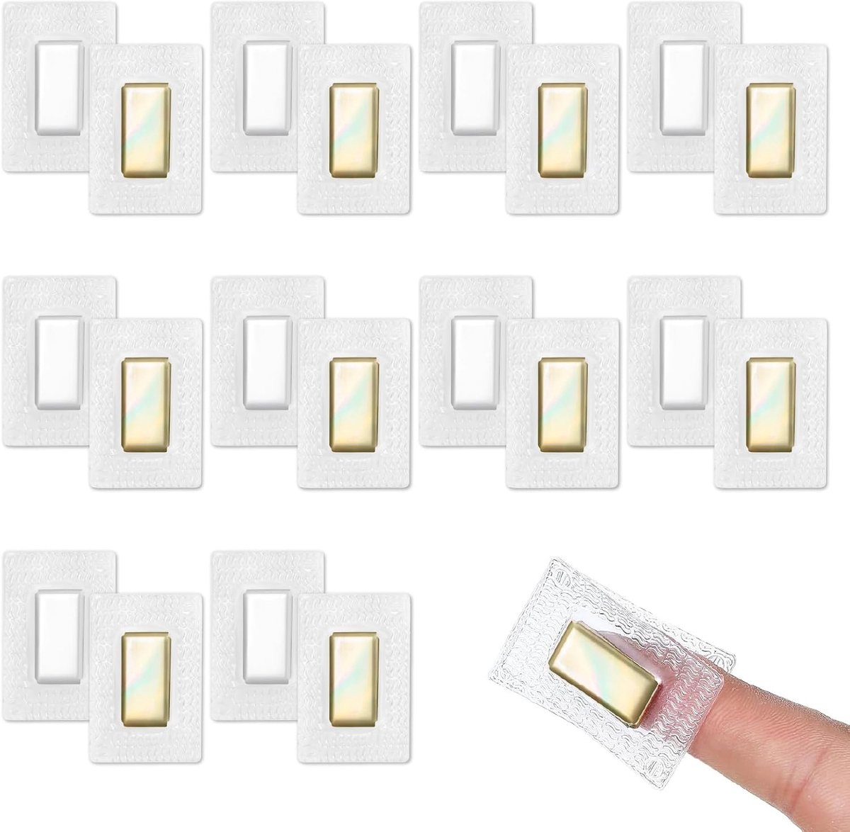 10 paar magneten om in te naaien, onzichtbare magneetknopen, verborgen magneetsluiting, naaigoebehoren voor handtassen, kleding, lederhandwerk (magneet: 2 × 1 cm/0,78 × 0,39 inch)