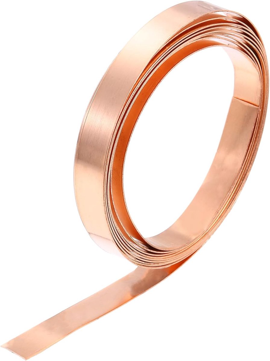 Koperen plaatrol, 99,9% zuivere koperen strip flashing metaalfolieplaat voor doe-het-zelf projecten sieraden ambachten elektrische reparatie