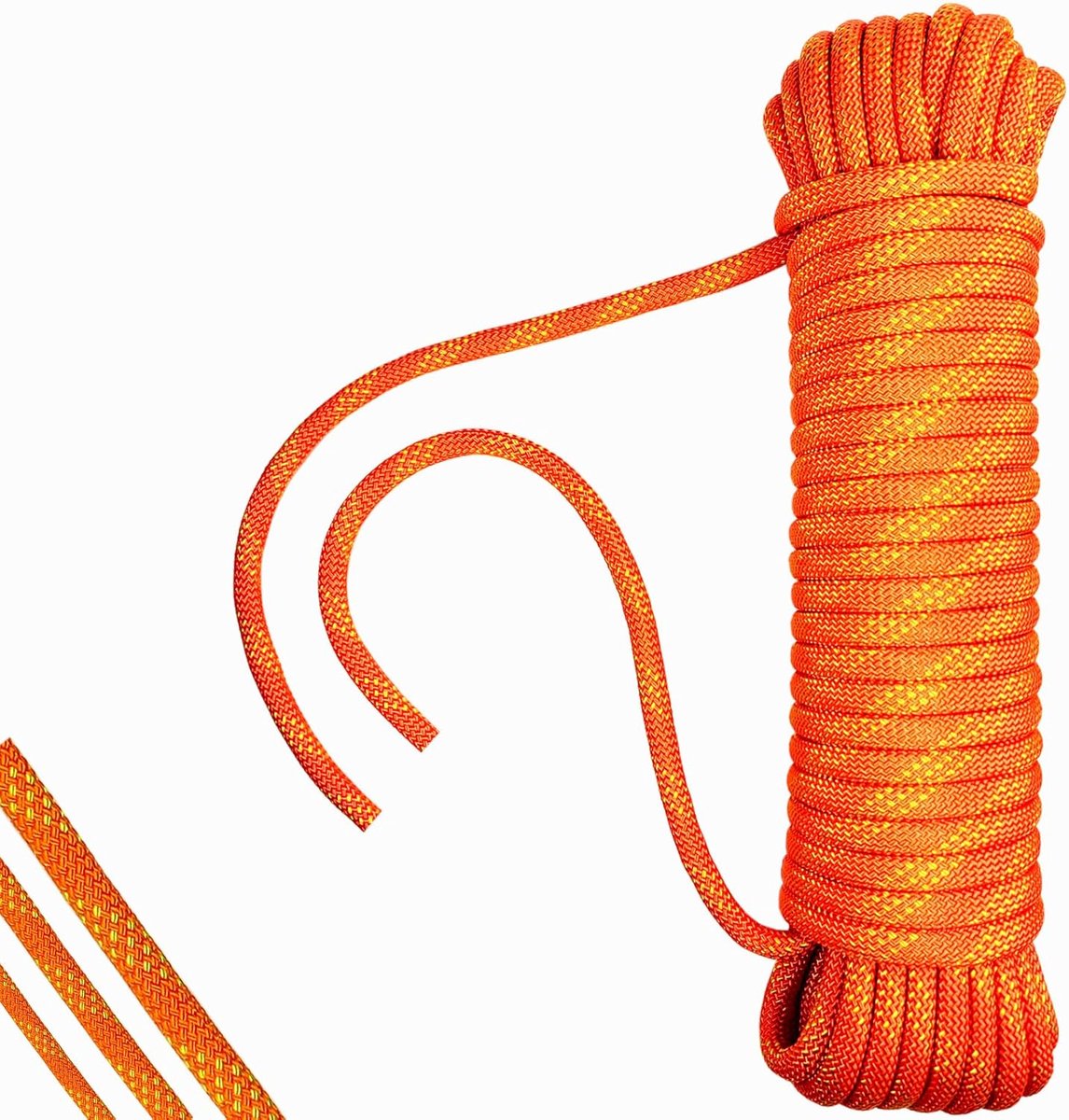 Touw, oranje-polypropyleen, ankertouw, nylon koord, gevlochten lijn, textieltouw, oranje, 12 mm-30 m