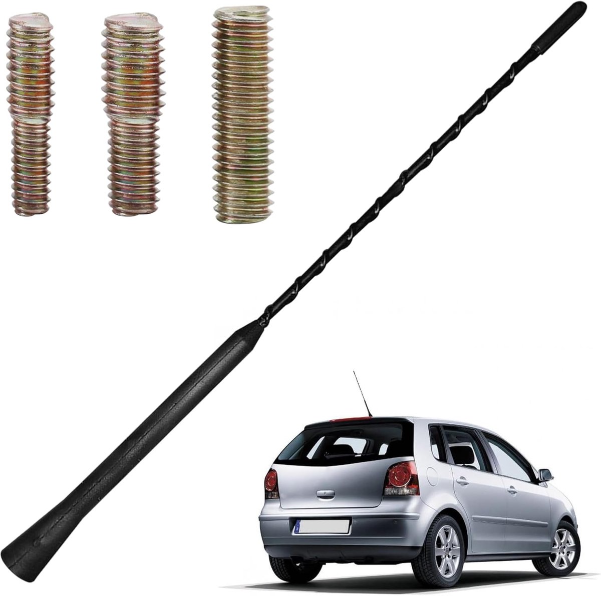 40 cm AM-FM Dab versterkte auto-radio-antenne, versterker voor autoradio voor het dak vervanging voor de meeste auto-buitenaccessoires met schroefdraad M4 M5 M6