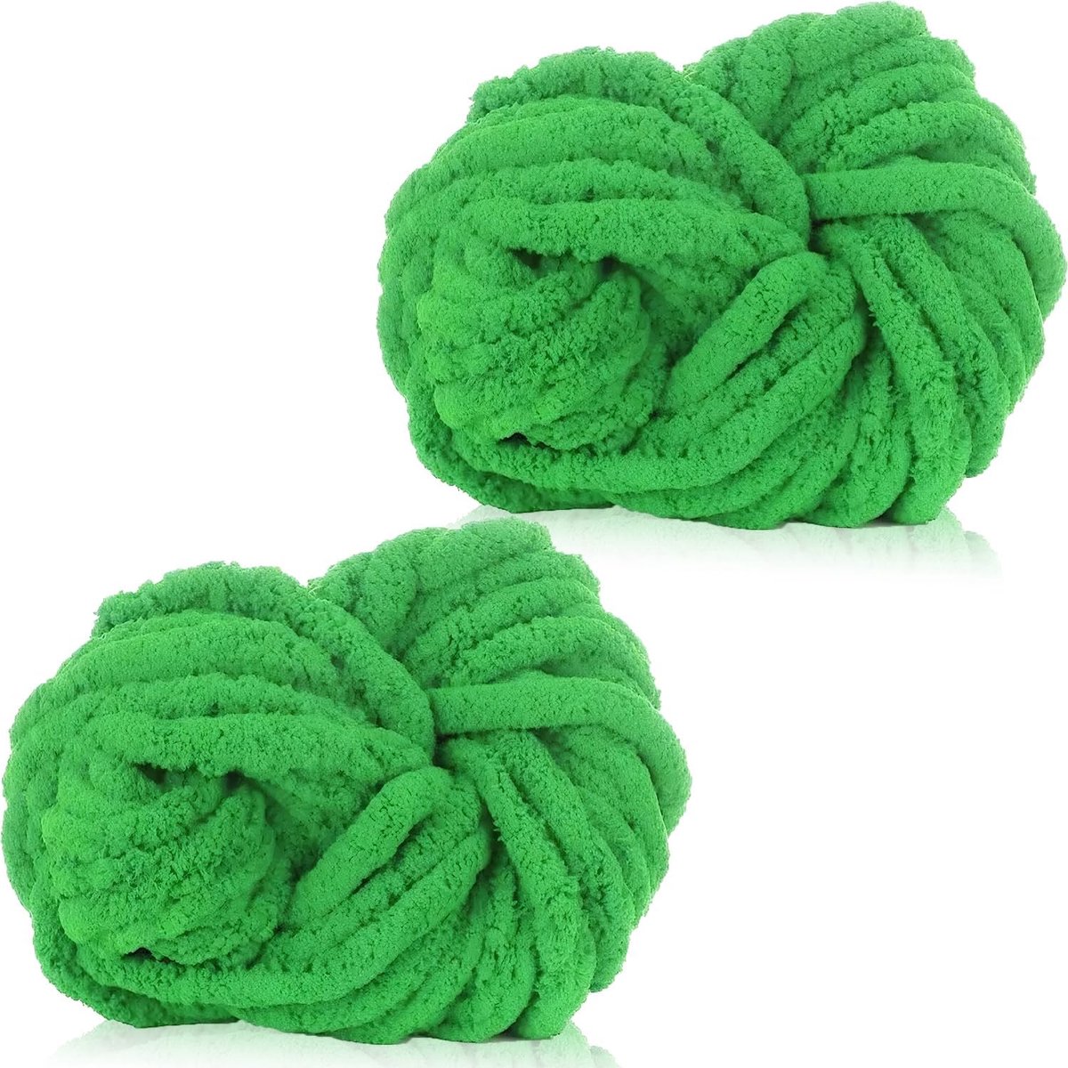 breiwol 250 g × 2, chenille-garen voor haken en breien, grof garen om te haken, dikke wol voor deken, kussen, huisdierbedden, tassen, hoeden, sjaals