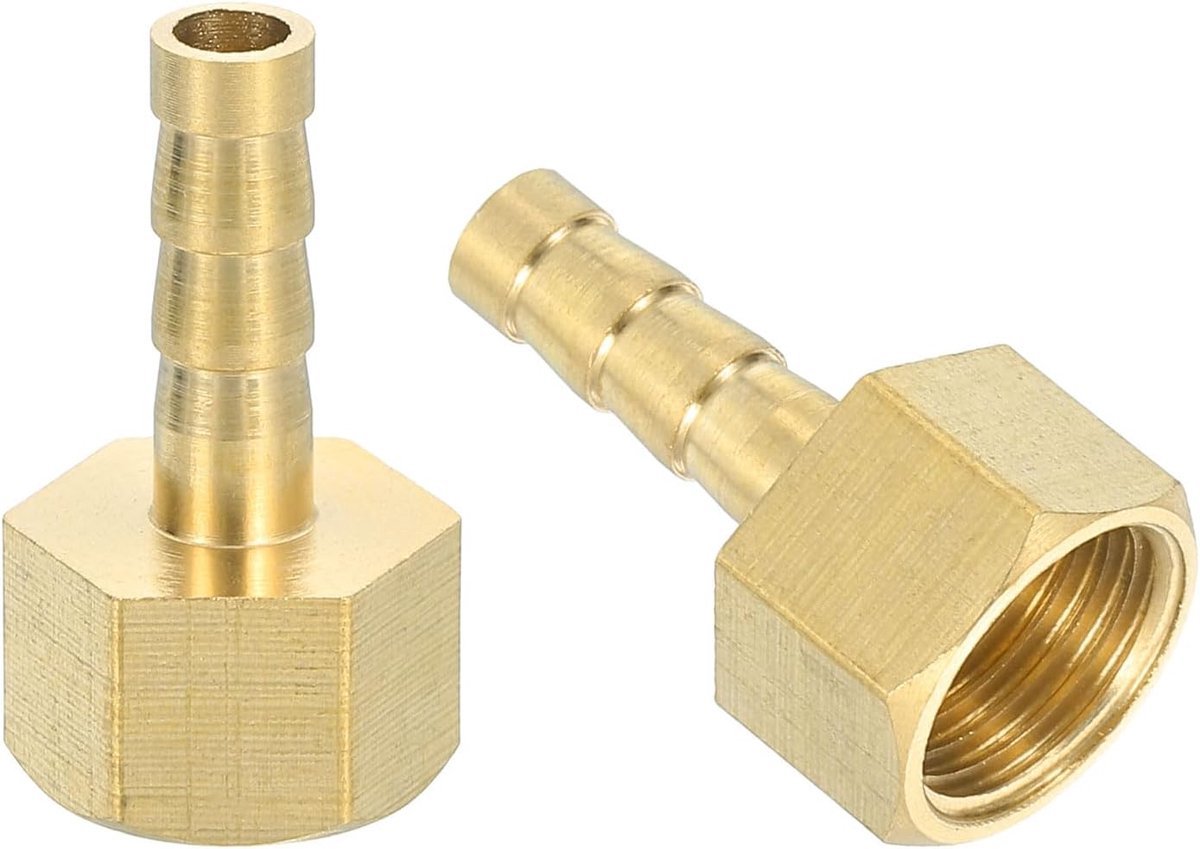 1/4 inch x G 1/4 inch slangaansluiting messing, 2 stuks tuinslang slangaansluiting adapter met band voor het verbinden van buizen, mechanische apparaten, uitrusting