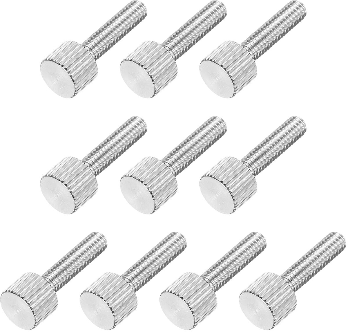 10 stuks moerschroeven M4 x 16 mm, 304 roestvrij staal, platte kop, wielschroeven, volledige schroefdraad, boutbevestigingen voor huis, elektronica, machine