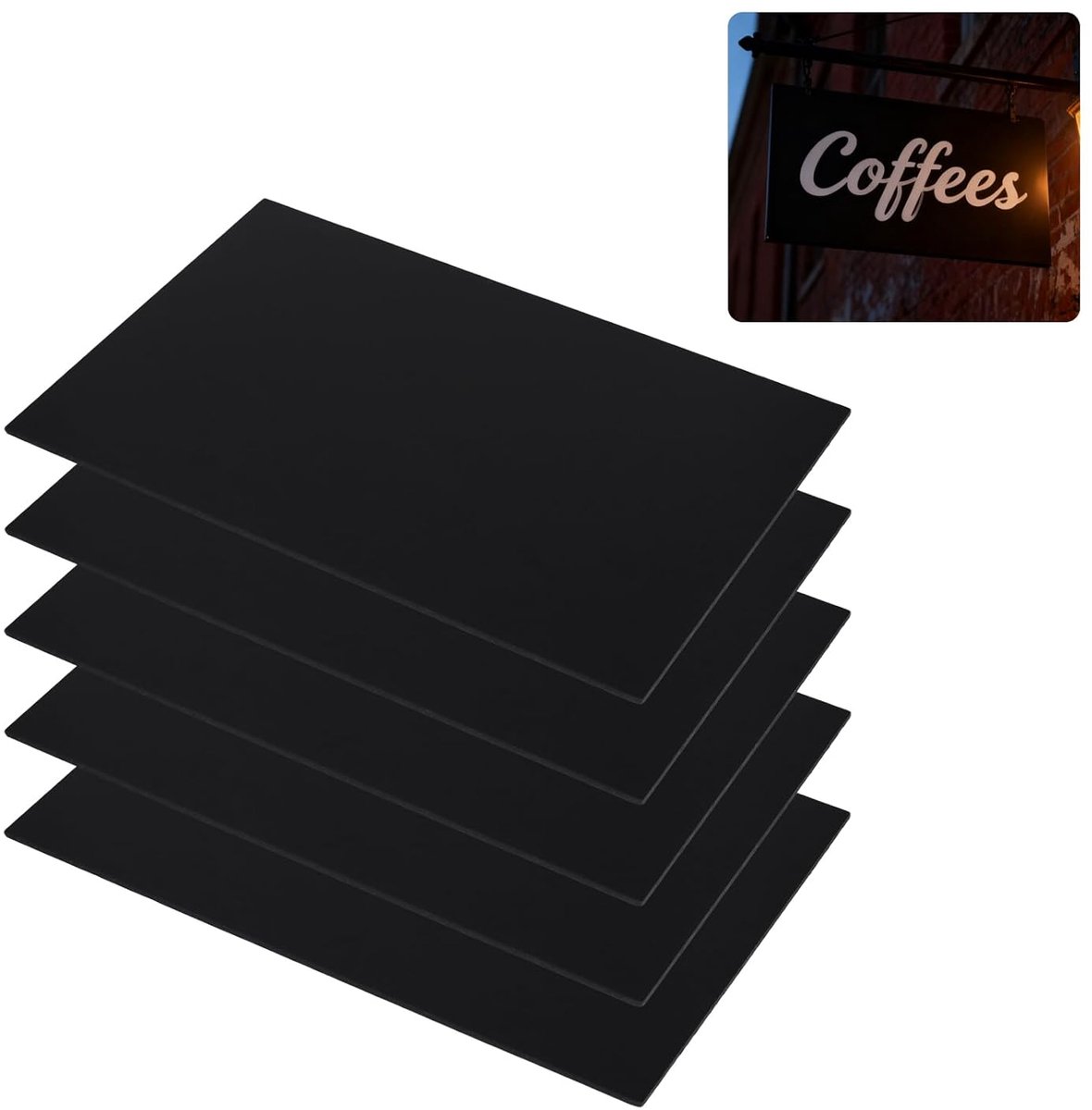 5 stuks 3mm ABS kunststof plaat, 30 x 20 x 0,3 cm zwarte ABS plaat, kunststof platen voor buiten, modelbouw, DIY-projecten