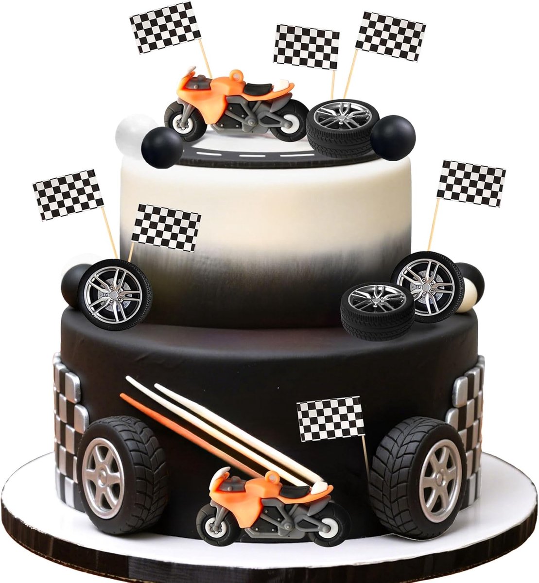 oranje motorfiets taartdecoratie crossmotor feestdecoraties mannen | oranje motorfiets taartdecoratie crossmotor feestdecoraties mannen verjaardag motorfiets voor crossmotor babyshower decoratie