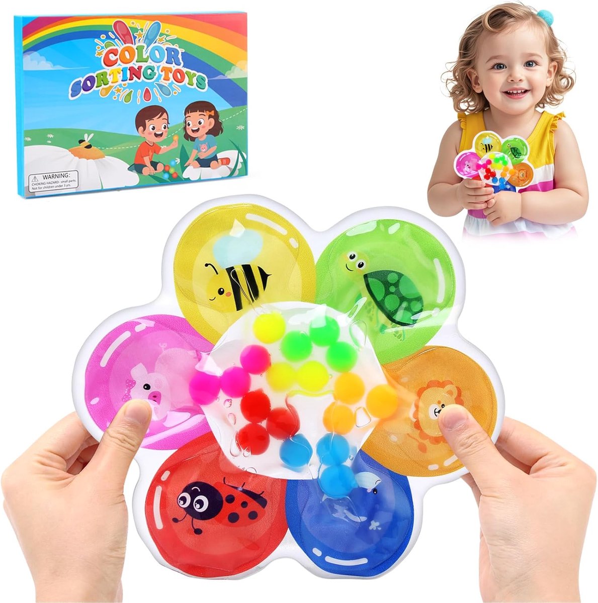 Sensorisch fidgetspeelgoed voor peuters, kleursorteerspeelgoed voor autisme en fijne motoriek, Montessori Math Matching Educatief speelgoed voor kinderen, jongens, meisjes voor kinderen, jongens