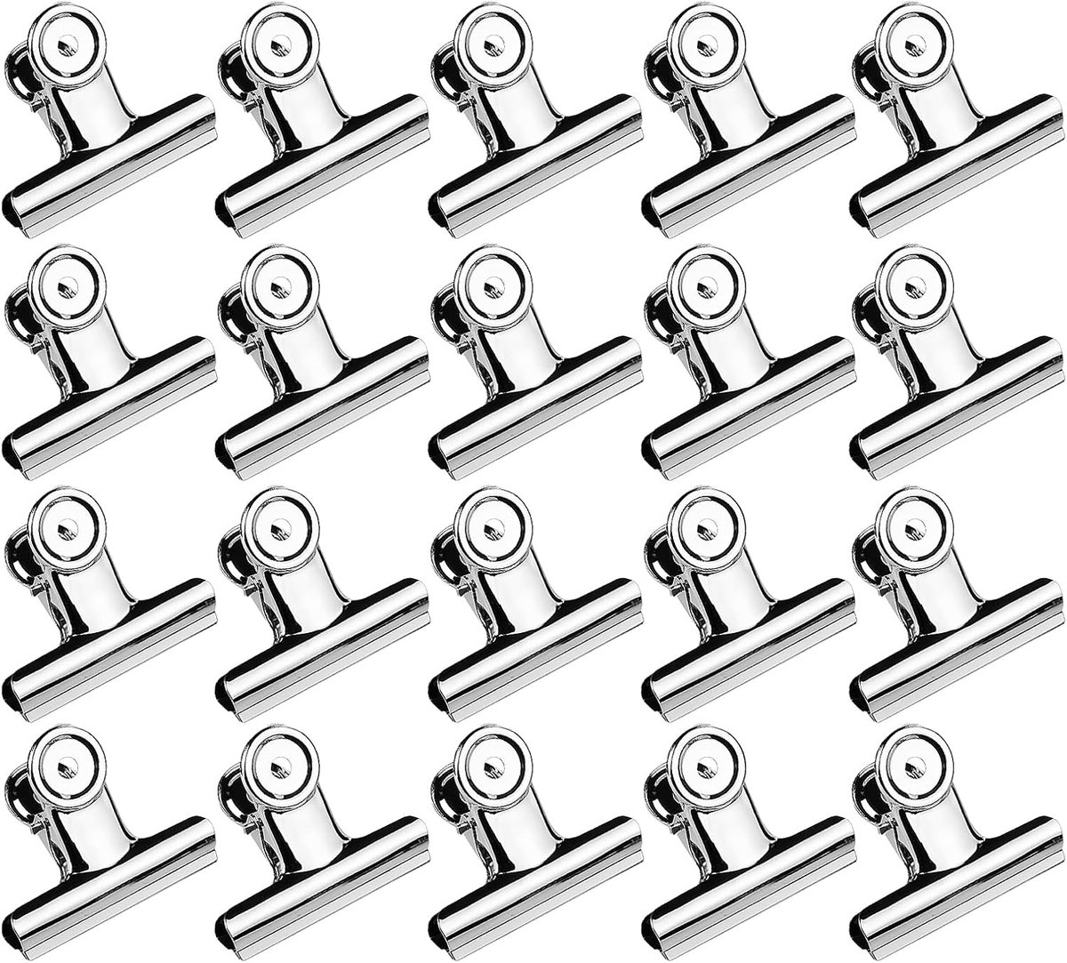 Clips, ronde papieren ordners, vijlklemmen van metaal, multifunctionele clip van metaal, bladhouder, kantoor en thuis, duurzaam en veelzijdig, voor organisatie en decoratie, 20 stuks