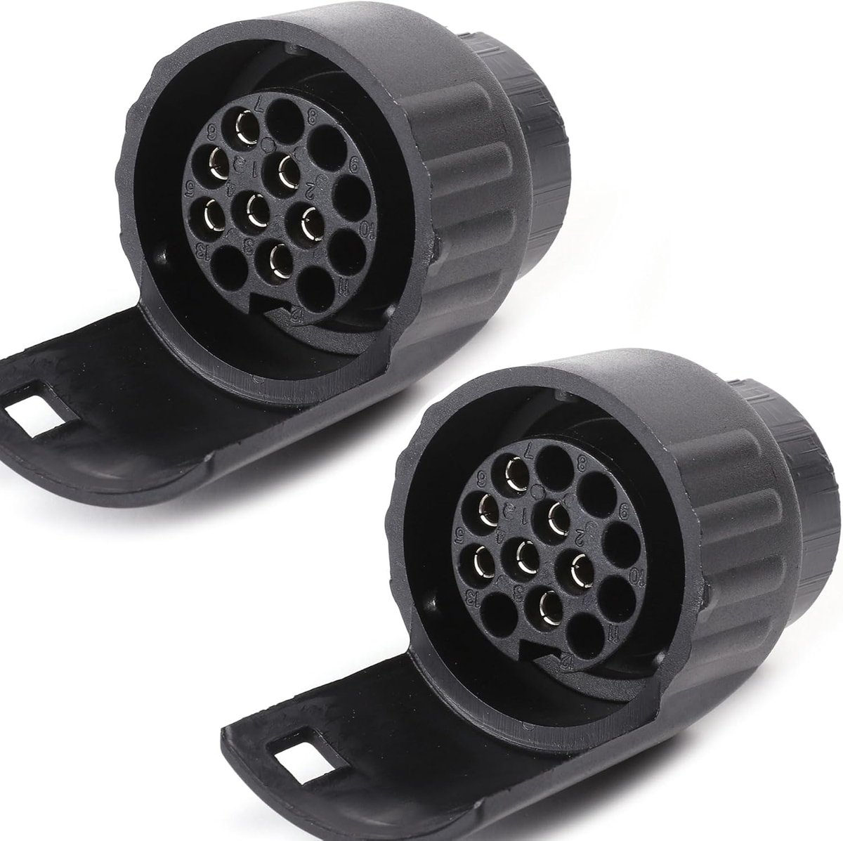 2X Adapter voor Trekhaak 7-polig naar 13-polig, Converter voor Aanhanger 7 naar 13-polig voor Auto, Camping