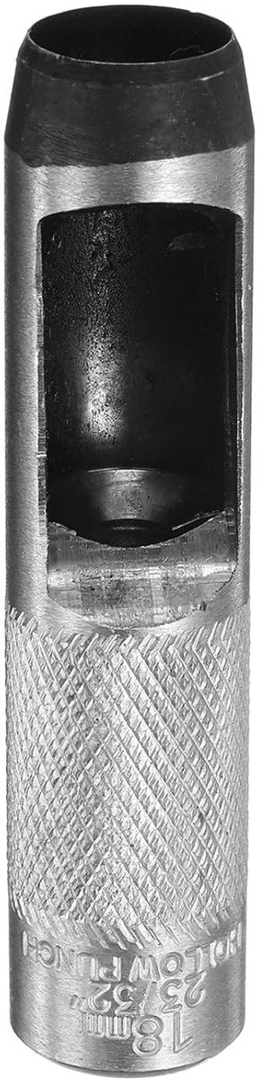 Gatstans voor ronde gaten van leer, 18 mm gatenpons voor holle gaten van koolstofstaal, gereedschap voor het ponsen van ronde gaten voor riem/lederhandwerk