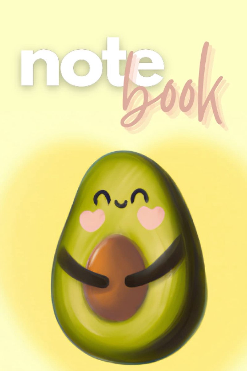 Notebook 6 x 9" - lined paper - schattig avocado ontwerp - perfect voor aantekeningen - ShopVlot