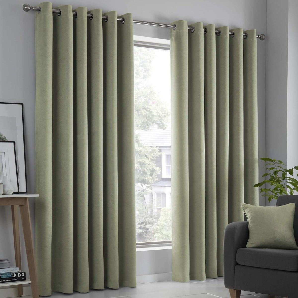 Gordijnen 168 x 137 cm - Sagegroen - Thermisch - Ideaal voor slaapkamer of woonkamer - SnelShoppen