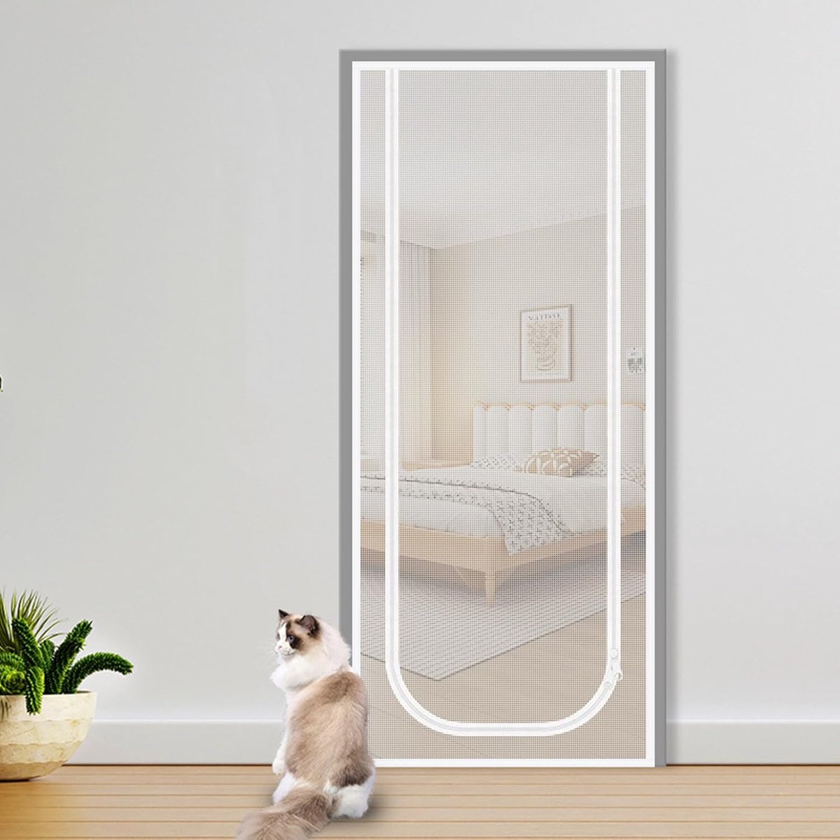 Katenscherm Balkon 90cm x 210cm - Duurzaam staal - Bescherming tegen ontsnappen - Ideaal voor huisdieren - SnelShoppen