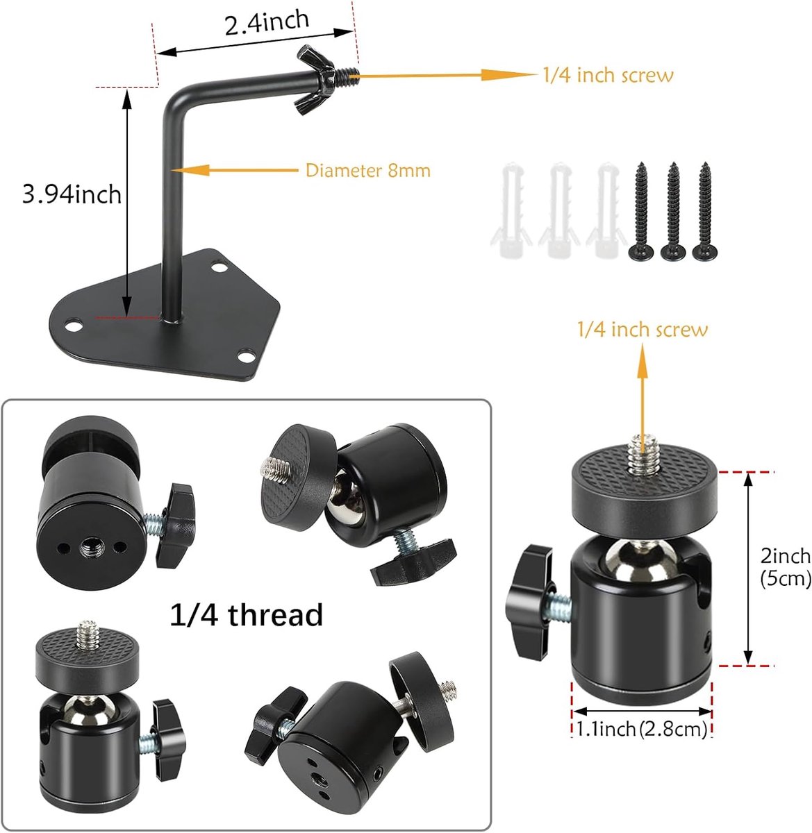 Camera houder 4-delig - metalen montage - 360 graden draaibaar - voor wildcamera en beveiligingscamera - SnelShoppen