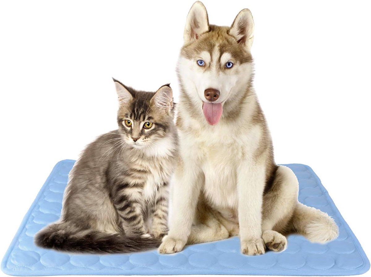 koelkussen voor katten en honden, niet giftig, blauw (L)