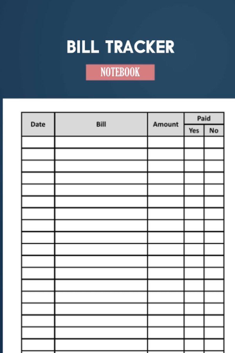 Tracker Notebook: Bill Tracker notebook , Monthly Bill Organizer & Payments Checklist Log Book for adults
