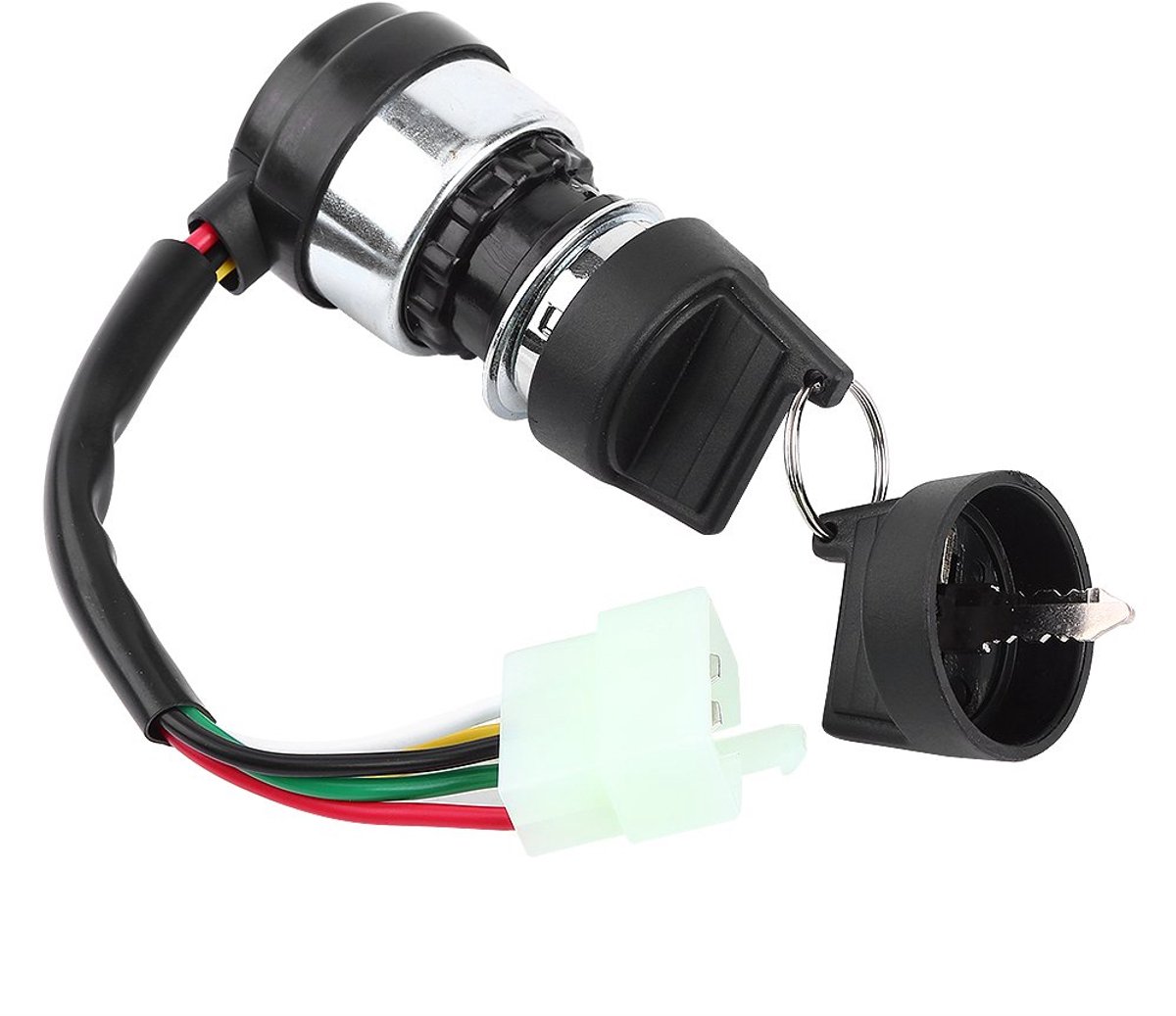 4-pins stekker contactsleutelschakelaar, universeel, motorfiets, start, ontstekingsschakelaar, slot, 4 draden voor motorfiets, ATV, crossmotor, elektrische scooter Automotive schakelaars