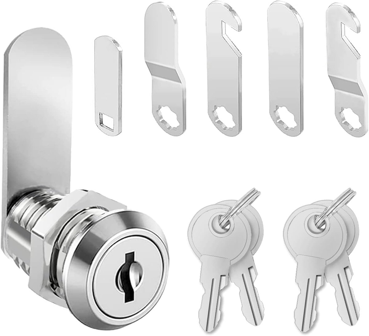 4 sleutels, brievenbusslot 16 mm, brievenbus slot met 5 verschillende slotplaten, 18 mm kastslot, hefboomslot voor kastdeuren, brievenbussen, meubels gebruikt