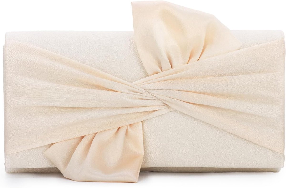 clutch handtas voor dames formele zwarte avondtas met strik geplooide handtassen voor trouwjurken