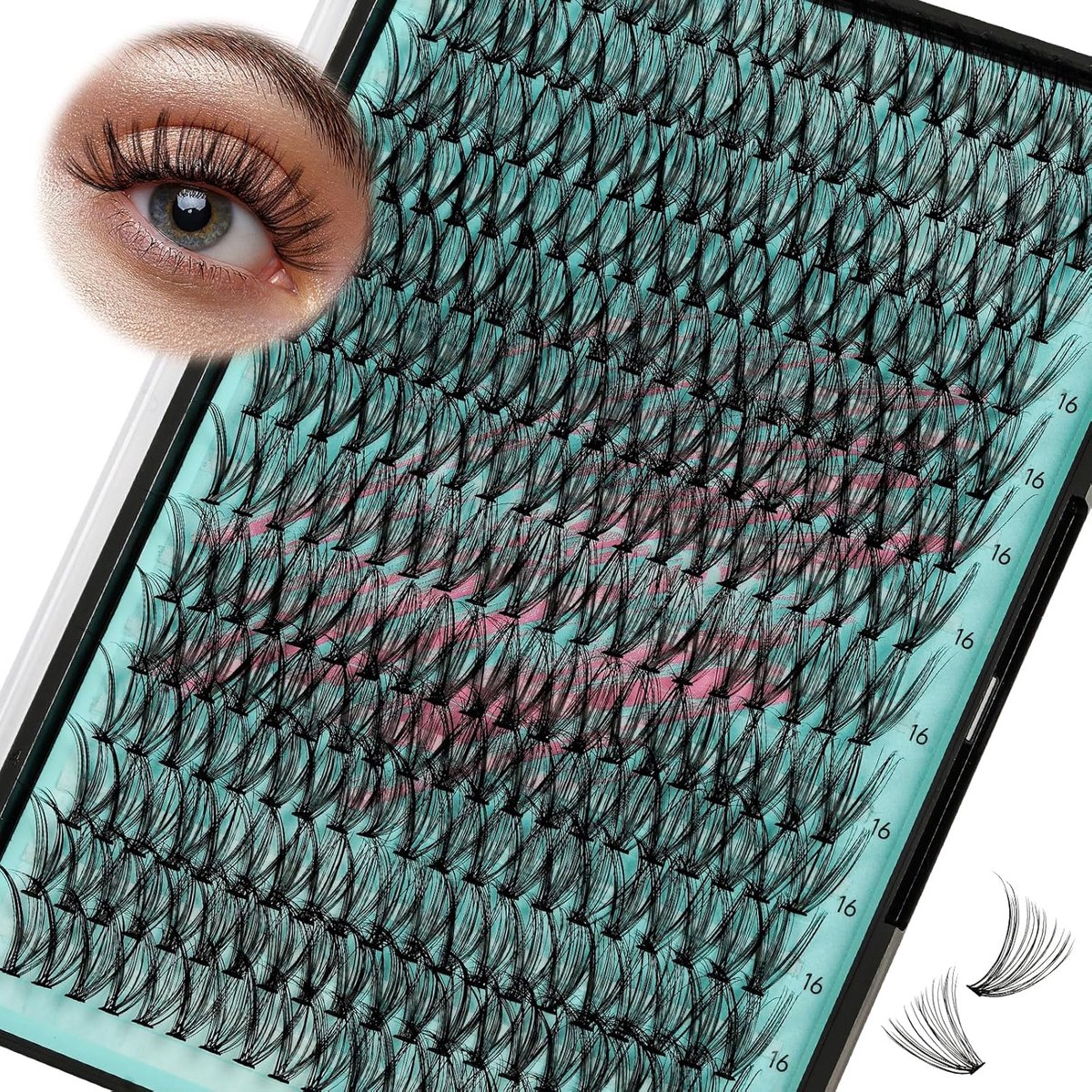 30D valse wimpers, natuurlijk, eenvoudige en zachte wimperverlenging, voor beginners (16 mm), 280 stuks