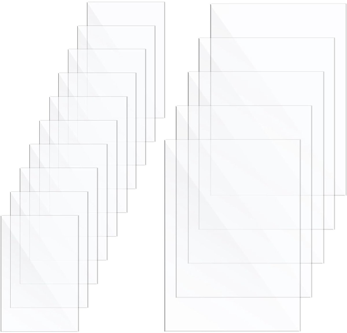 1 mm transparant 10 x 15 cm 29,7 x 21 cm 15 stuks acrylglas plaat plexiglas glasplaat kunststof platen transparante acrylplaat A4 kunststof platen voor fotolijsten, schilderen