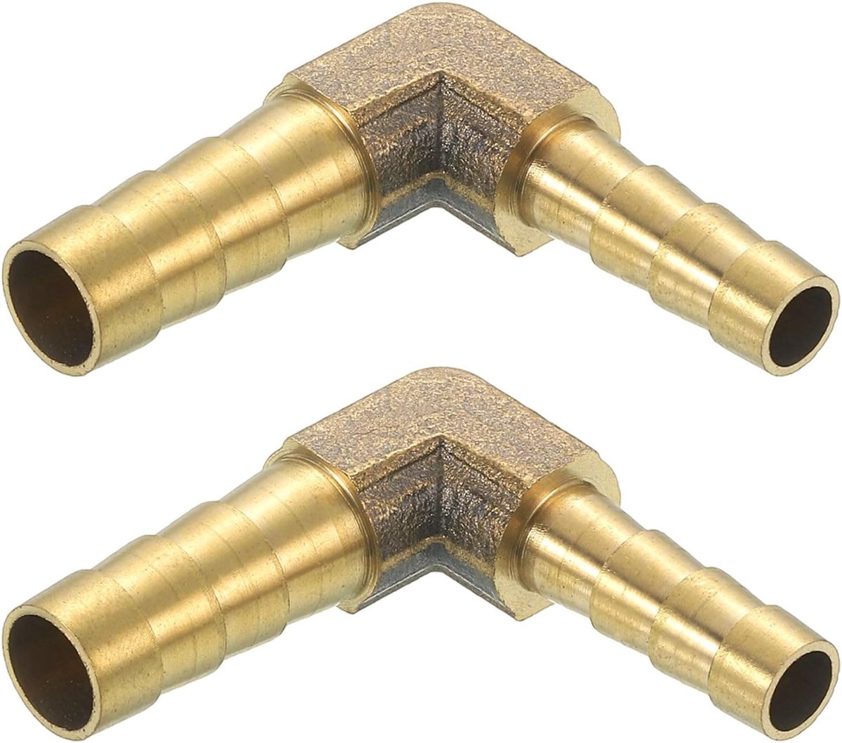 Slangverbinder, 8 mm x 6 mm, messing dubbele nippelkoppeling, 2 stuks slangverbinders, benzineslang, slangkoppelingen, tuinslang voor het verbinden van waterslangen