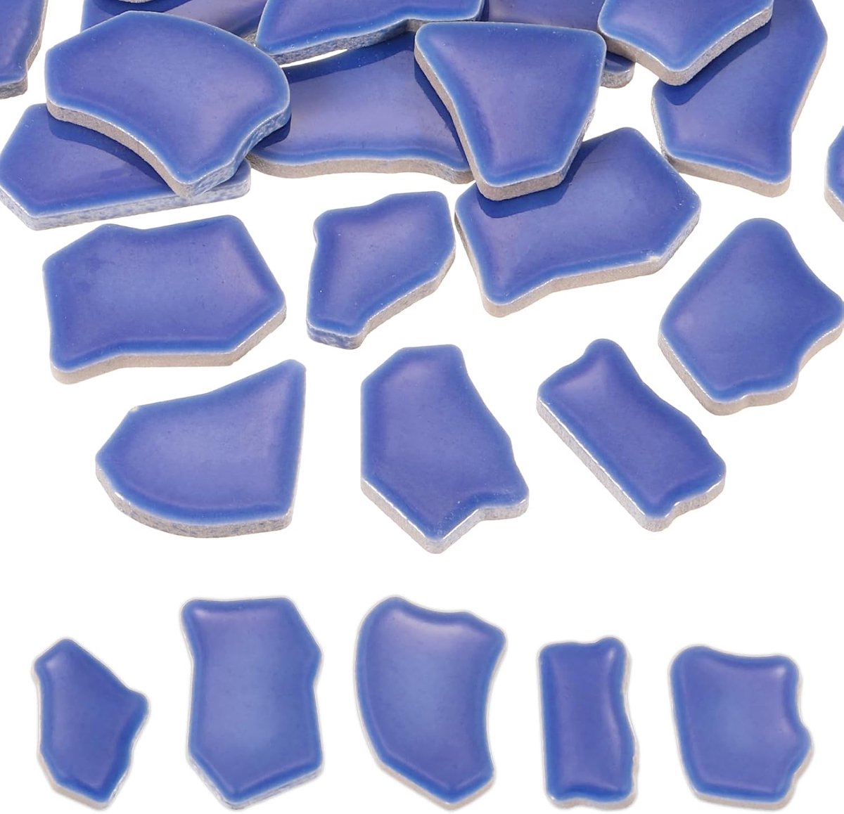 250g/550g Irregelmatige Keramische Mozaïektegels, 2-4 cm Mozaïek Gekleurd Gebroken Porseleinen Stenen in Bulk voor DIY Handwerk, Vazen, Woondecoratie, Donkerblauw