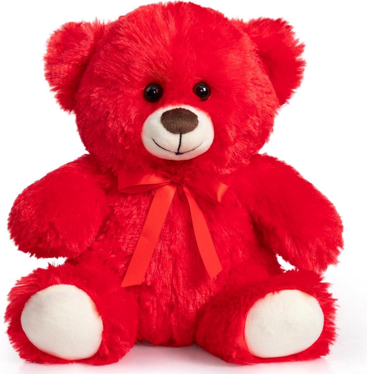 Teddybeer, zachte pluche beer, schattige knuffeldieren, Kerstmis, Nieuwjaar, 30 cm, rood