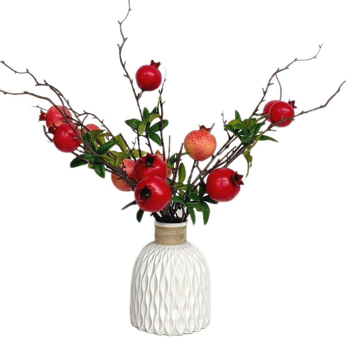 6 stuks kunstmatige granaatappeltak, simulatie fruitdecoratie, voor huis, tafeldecoratie, bruiloft, Kerstmis, huisdecoratie, feest, tuindecoratie, rekwisieten (C)