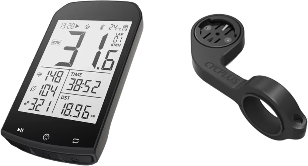 Fietscomputer GPS – Draadloos met BLE 5.0 en ANT+, 7,4 cm LCD-scherm met Automatische - Model: M1 Z1