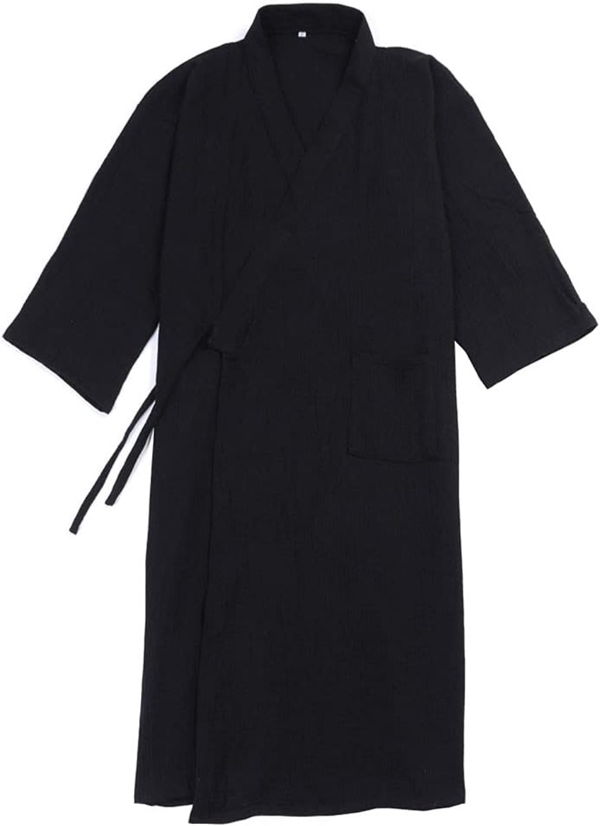 Japanse Kimono Double Gauze Katoenen Gewaad Plus Size Zen Kleding Taoïstische Kleding ROBE