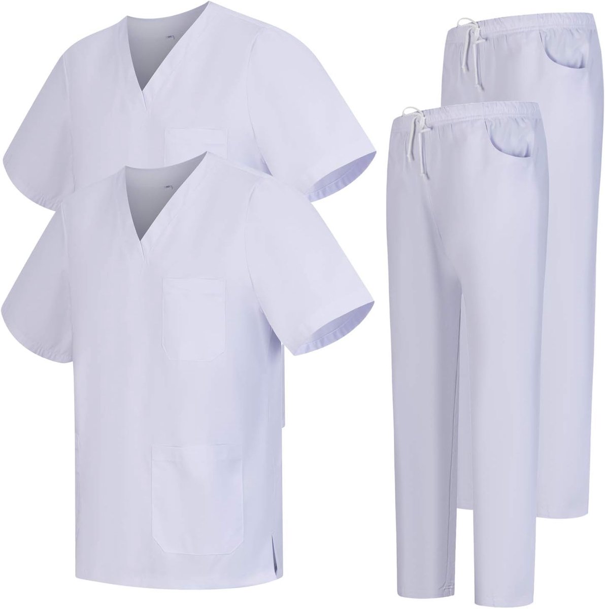 - Set van 2 sets - Uniformen, unisex-scrubset – Medisch uniform met scrubtop en broek 2-6801-6802