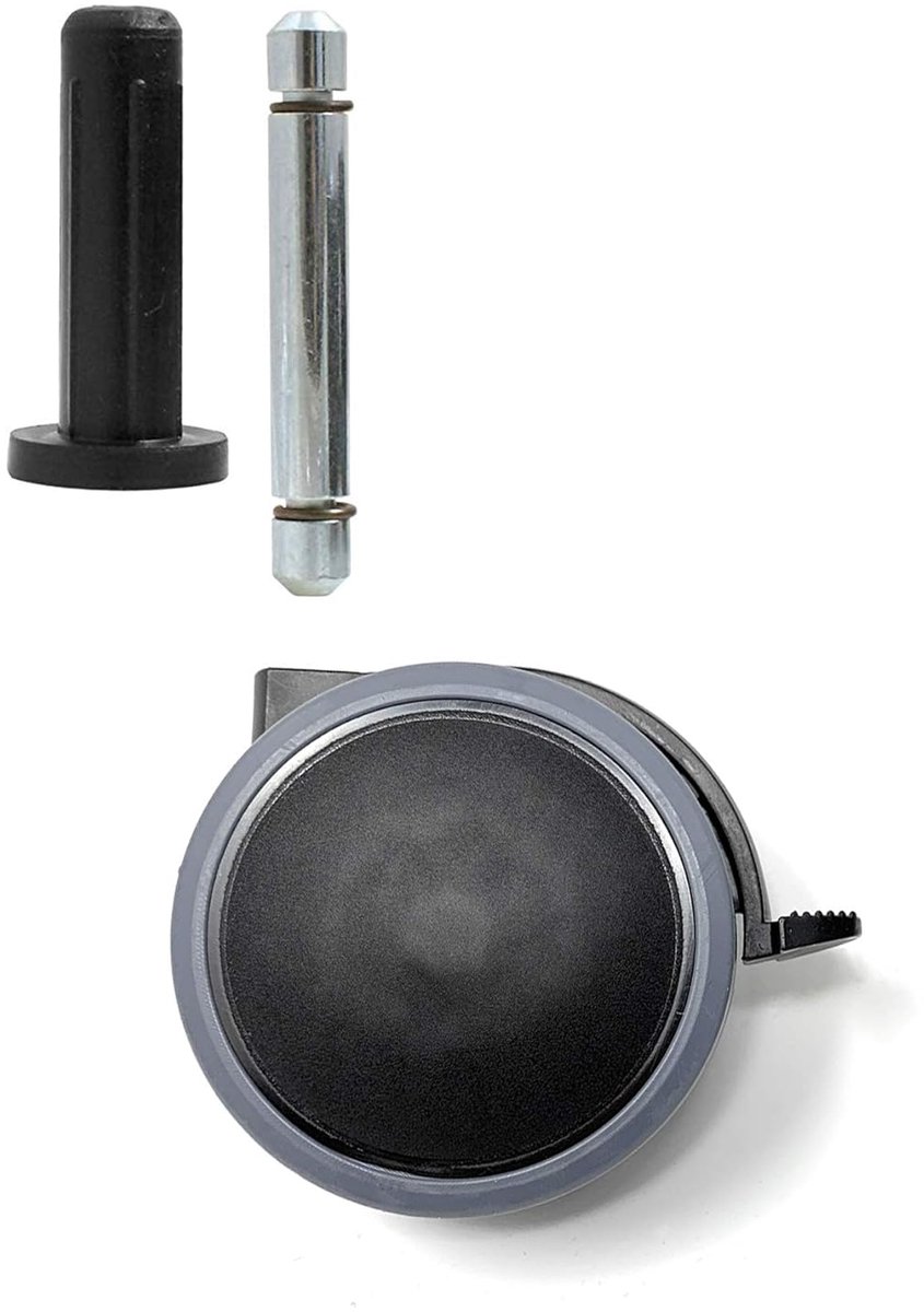 Set van 4 universele meubelwielen met rem zwenkwielen vloerbescherming dubbele rol rol Ø: 63 mm draagvermogen 30 kg per rol